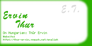 ervin thur business card